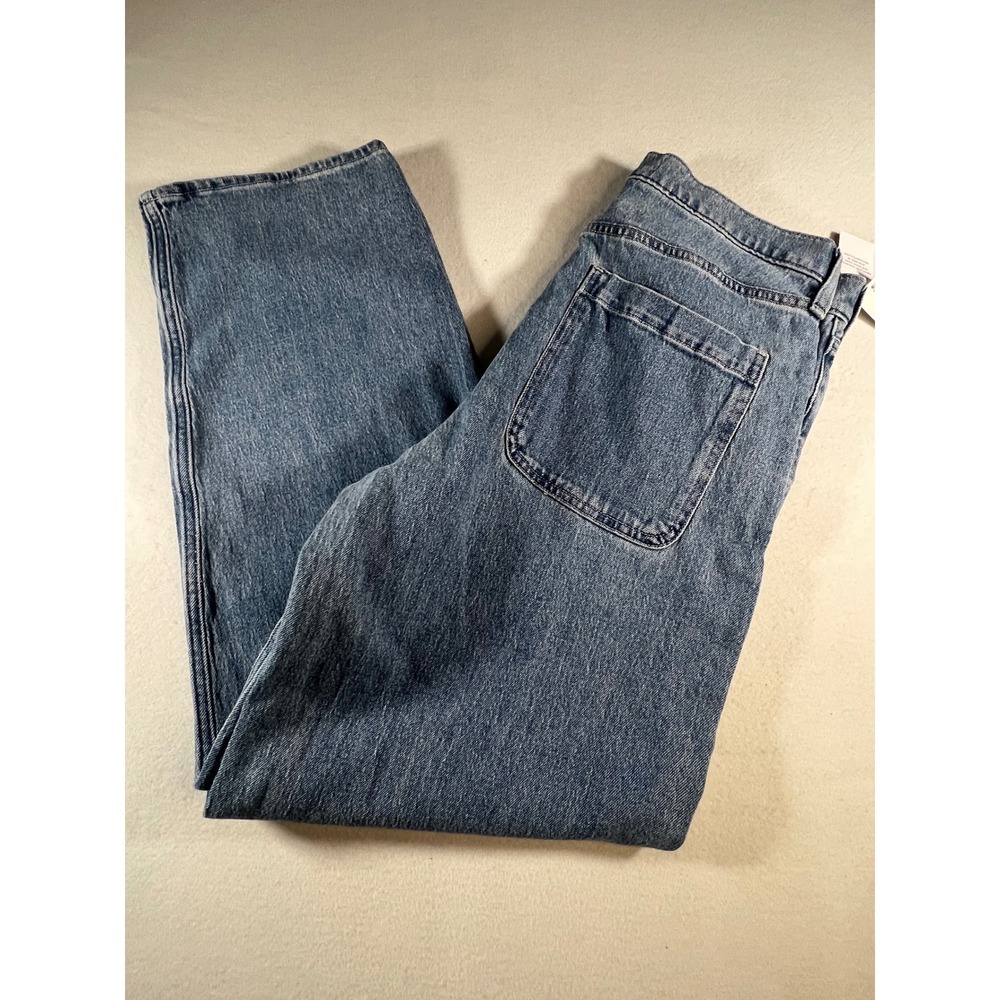 Hollister Baggy Jeans Mens 31x32 Light Wash Blue Denim Relaxed Wide Leg New